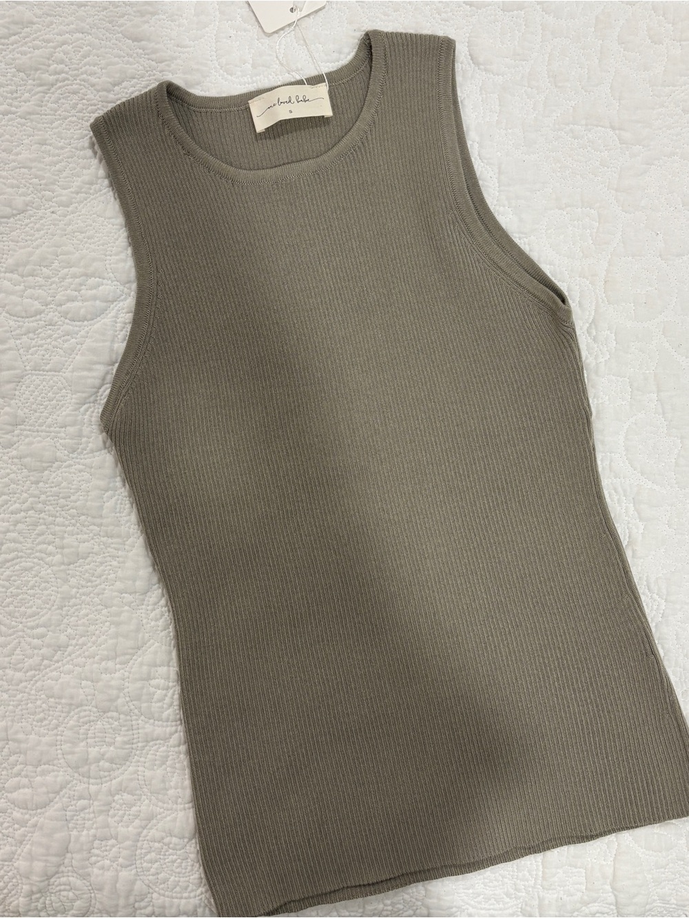 One Loved Babe Ribbed Tank Top in Olive Taupe - Sleeveless Knit